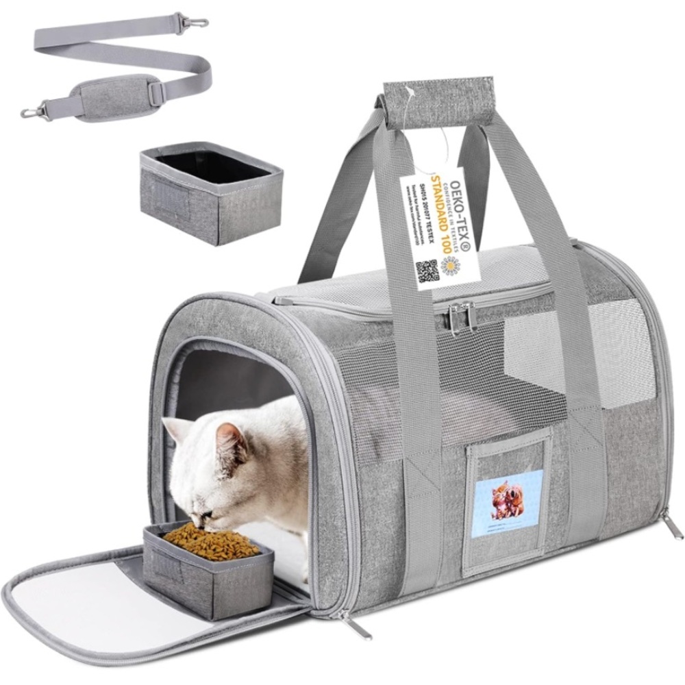 NWT Dog / cat Carrier Airline Approved, Small, up to 15lb, Collapsible Grey - Picture 1 of 7